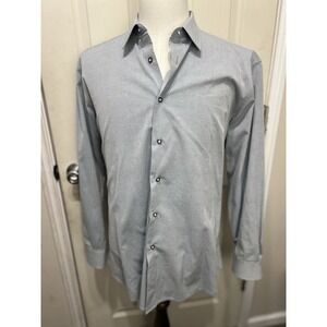 Ferny Dress Shirt Made In Sicily Size 17 1/2 ‎ 44 Very Cool Circle Pattern